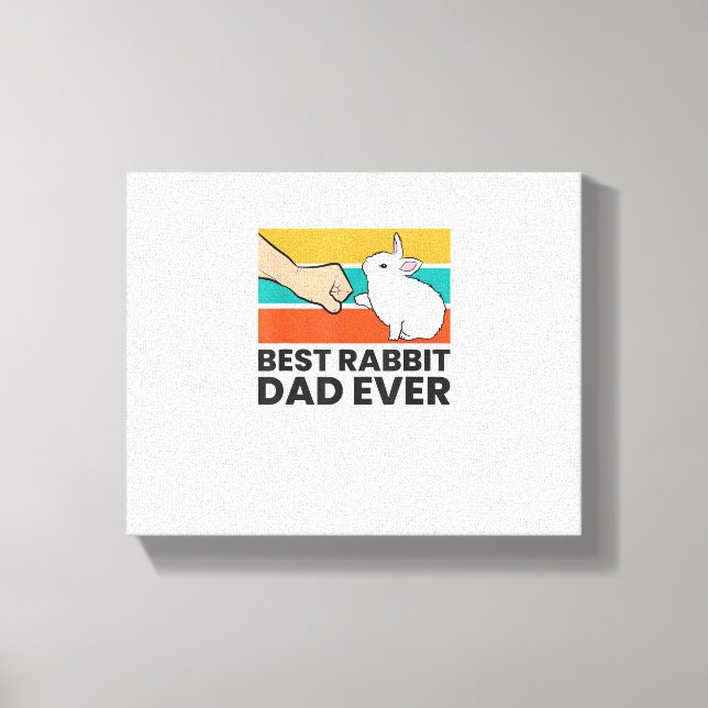 Toile Meilleur Lapin Papa Jamais Drôle Rabbit Père Rabbi (Recto)