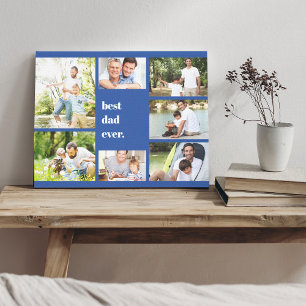 Toile Meilleur papa Ever 7 photo Collage bleu