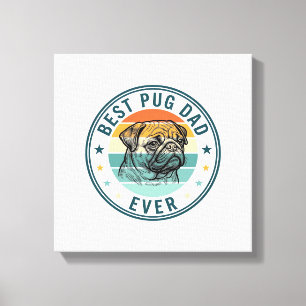 Toile Meilleur Papa Pug Ever Vintage Gravure T-Shirt Chi