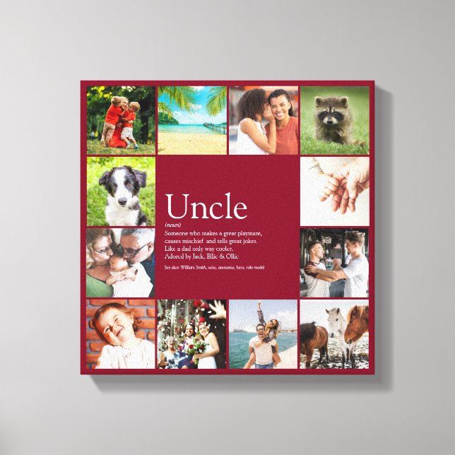 Toile Meilleur Quote d'oncle Fun Cool Photo Collage (Recto)