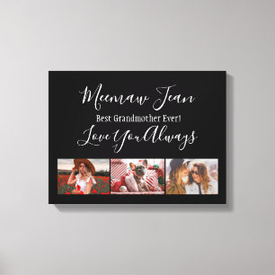 Toile Meilleure grand-mère Ever 3 photo Collage blanc no
