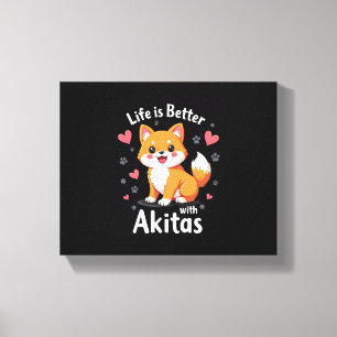 Toile Meilleure vie avec Akita Débardeur