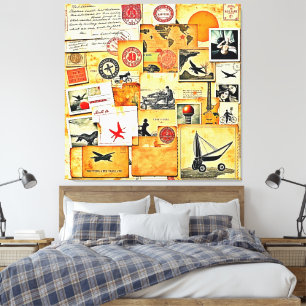 Toile Mélange de carte postale Retro vintage