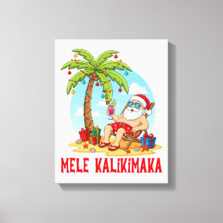 Toile Mele Kalikimaka Santa Christmas