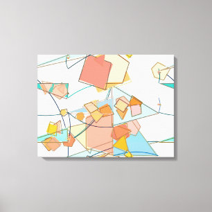 Toile Melon, rose et aqua abstrait