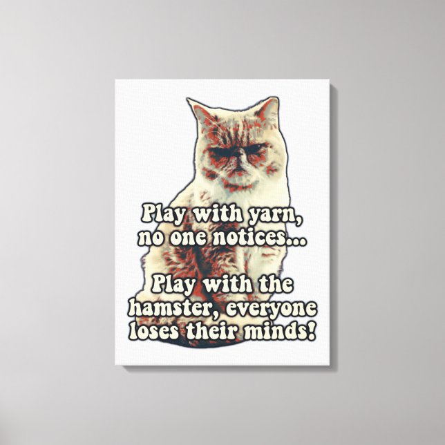 Toile Mème de chat fâché drôle pour les kitty personnes  (Recto)