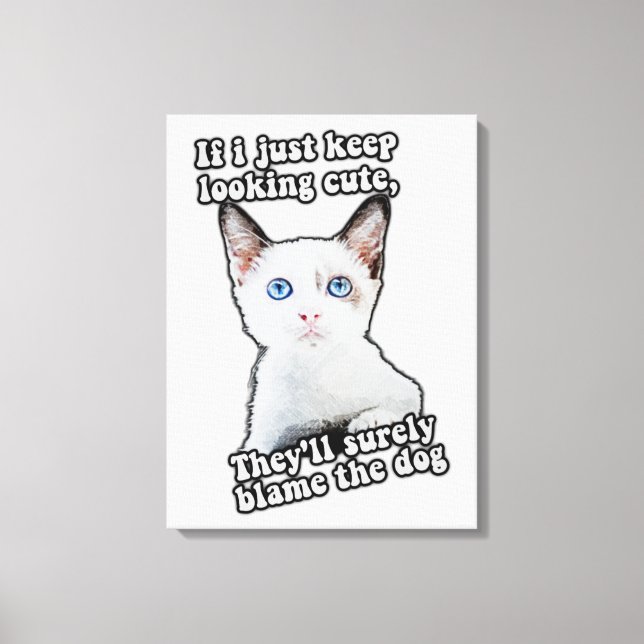 Toile Mème de chat fâché drôle pour les personnes chatte (Recto)