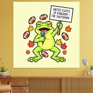 Toile Mème de grenouille drôle Satire – Royaume-Uni des