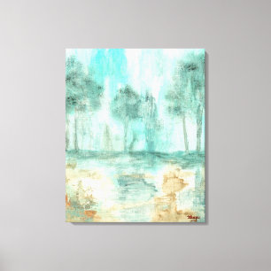 Toile Mémoire, Paysage Abstrait Arbres Peinture Art