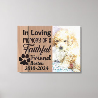 Toile Mémorial personnalisé pour animaux de compagnie