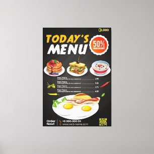 Toile Menu Restauration rapide