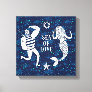 Toile Mer d'affiche d'amour