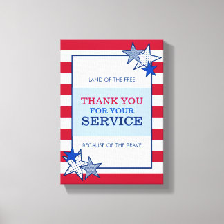 Toile Merci Stars Stripes Service d'anciens combattants 