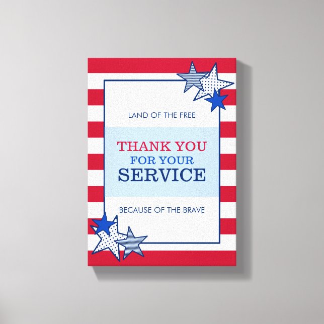 Toile Merci Stars Stripes Service d'anciens combattants  (Recto)