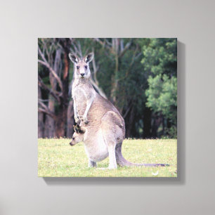 Toile Mère Kangaroo avec bébé Joey dans sa poche