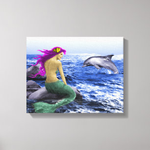 Toile Mermaid et Dolphin