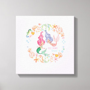 Toile Mermaids Meilleurs amis pour toujours BFF personna