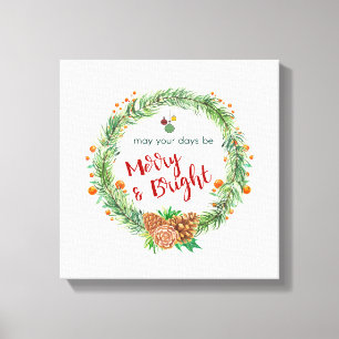Toile Merry & Bright Christmas Wreath