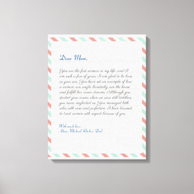 Toile Message de lettre d'amour manuscrite simple Carnet (Recto)