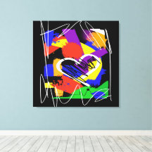 Messy Heart Bold Graffiti Style Abstrait