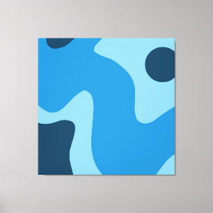 Toile Mi-siècle Blue Deep Water Abstract Design Canvas