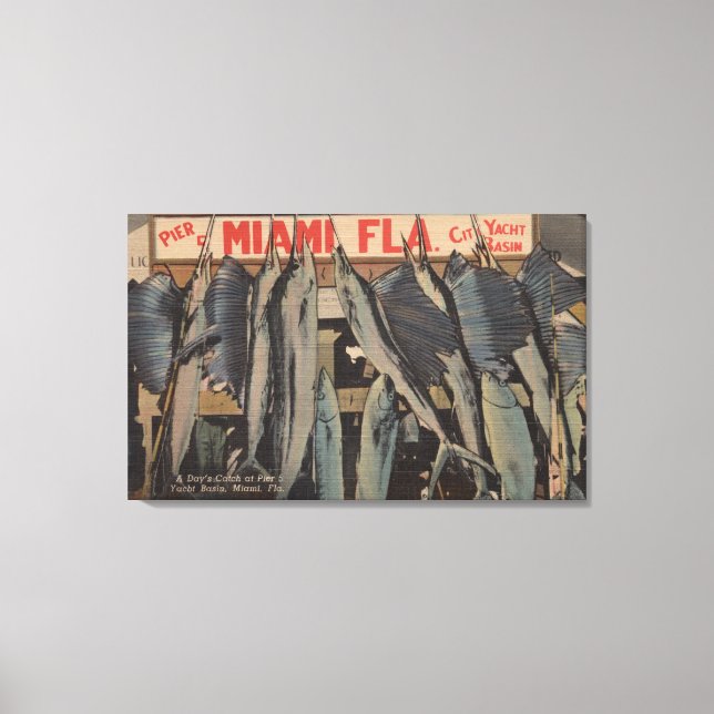 Toile Miami, FL - Vue sur Pier 5 City Yacht Club avec/ (Recto)