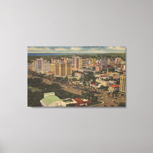 Toile Miami, la Floride - vue aérienne du centre ville