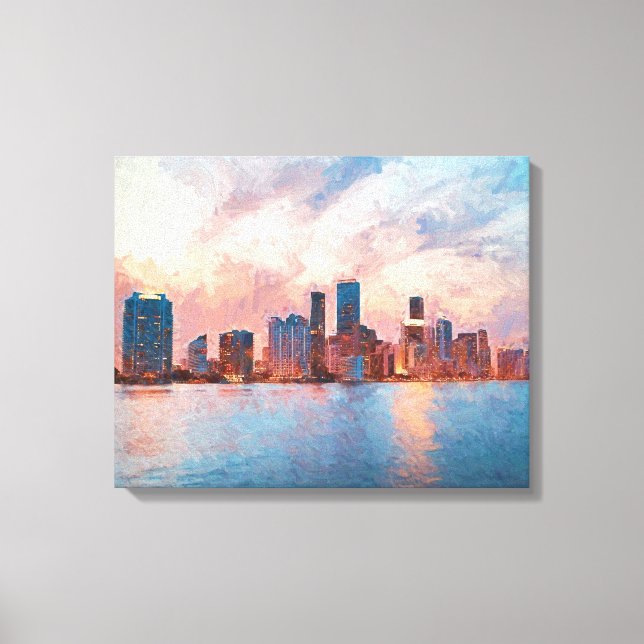 Toile Miami Skyline (Recto)