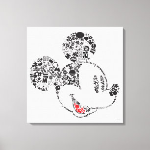 Toile Mickey Branché   Icônes & Phrases