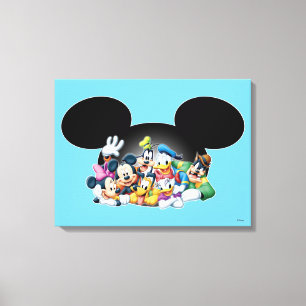 Toile Mickey et ses amis  Groupe au Mickey Ears 4