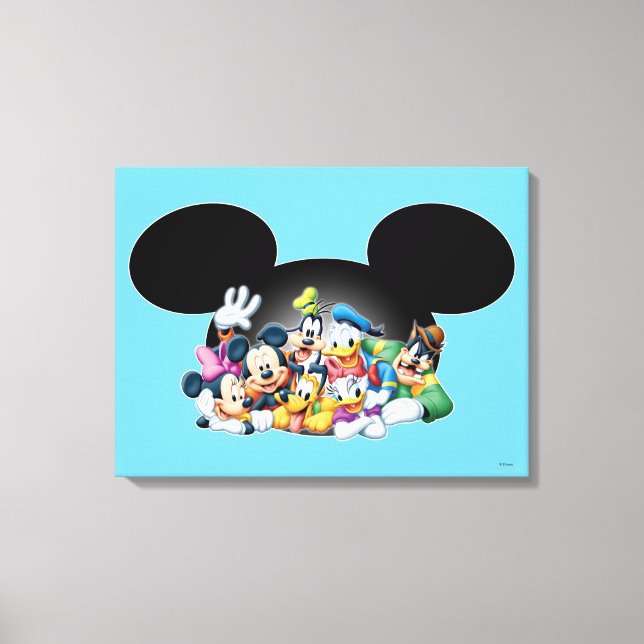 Toile Mickey et ses amis| Groupe au Mickey Ears 4 (Recto)