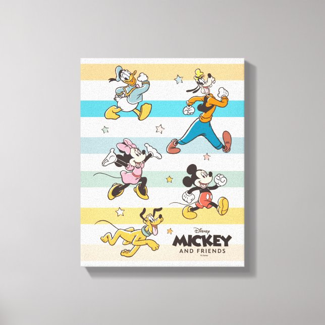 Toile Mickey & Friends Retro Stars and Stripes Graphic (Recto)