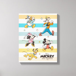 Toile Mickey & Friends Rétro Stars and Stripes Graphique