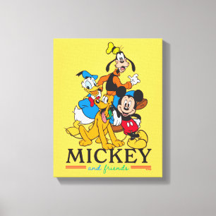 Toile Mickey & Friends Vintage Squad Graphisme