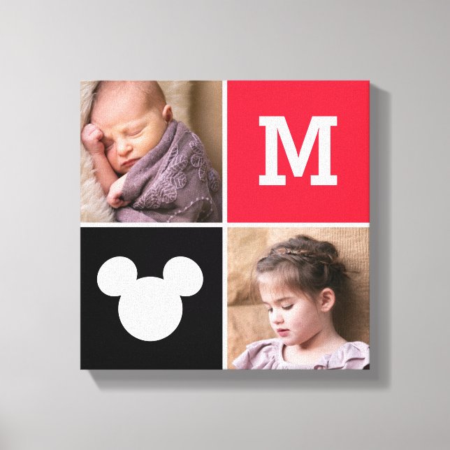 Toile Mickey Mouse | Photos et monogrammes personnalisés (Recto)