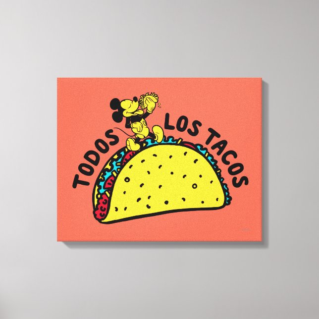 Toile Mickey Mouse Todos Los Tacos Sign (Recto)