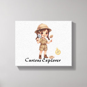 Toile Mignon Graphisme de Fille Exploratrice Chibi
