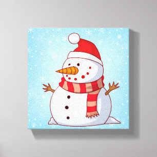 Toile Mignonne bonhomme de neige de Noël