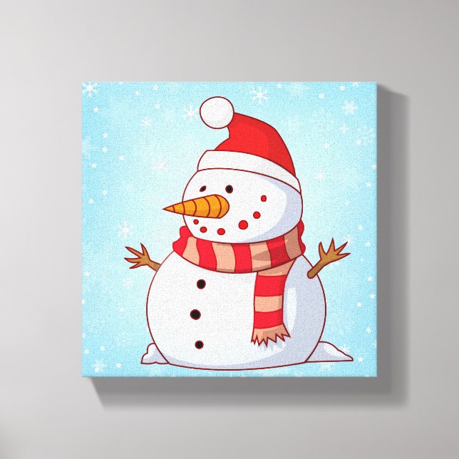 Toile Mignonne bonhomme de neige de Noël (Recto)