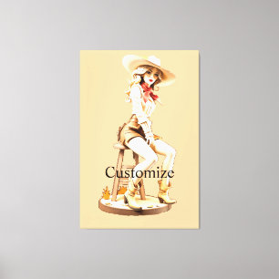 Toile Mignonne Cowgirl Assise Thunder_Cove