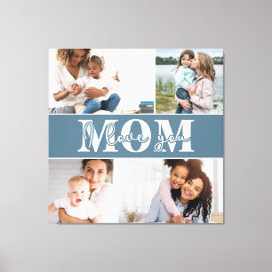 Toile Mignonne JE T'AIME MOM Fête des Mères Photo