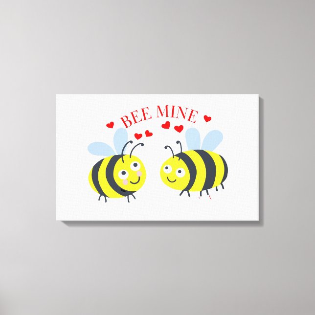 Toile Mignonne "Mine d'abeilles" Aimer Saint Valentin Id (Recto)