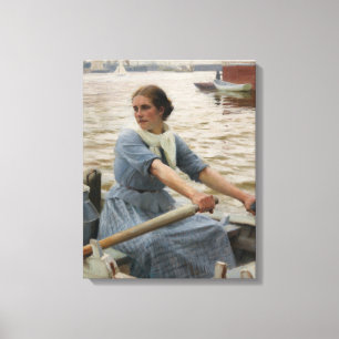 Toile Milk Maid sur un bateau à rames (par Albert Edelfe