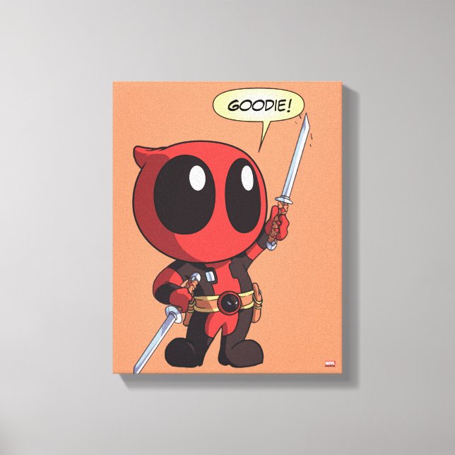 Toile Mini Deadpool Avec Deux Épées (Recto)