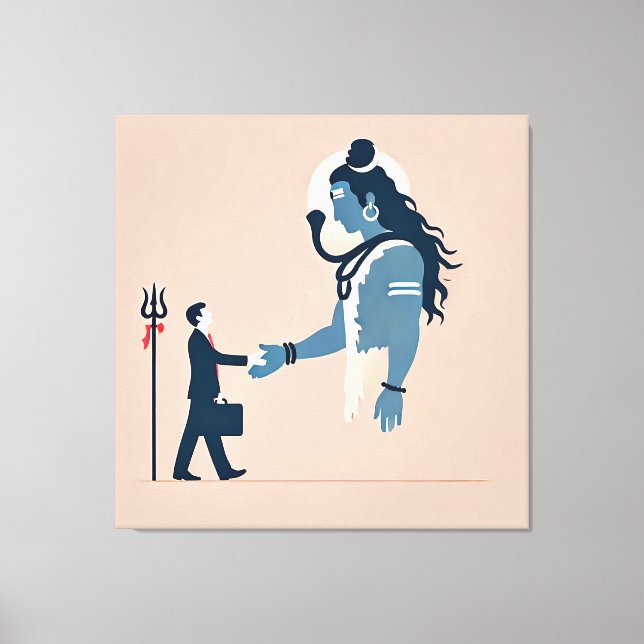 Toile minimalism image of an ordinary person greeting go (Recto)