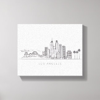 Toile Minimalist Los Angeles Skyline Illustration