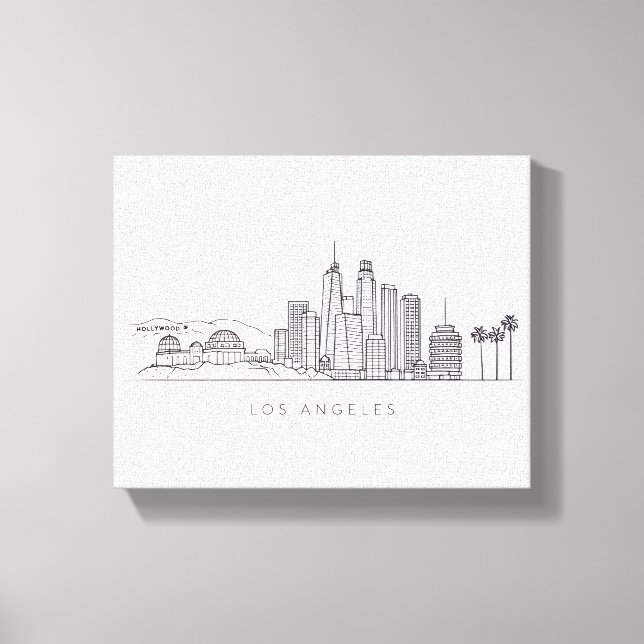 Toile Minimalist Los Angeles Skyline Illustration (Recto)