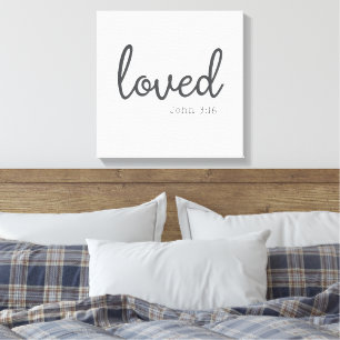 Toile Minimaliste Jean 3:16 aimé