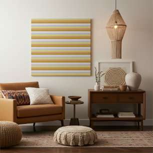 Toile Minimaliste Moderne Bandes Dorées et Argentées