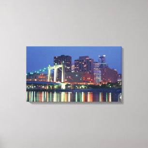 Toile Minneapolis Skyline la nuit